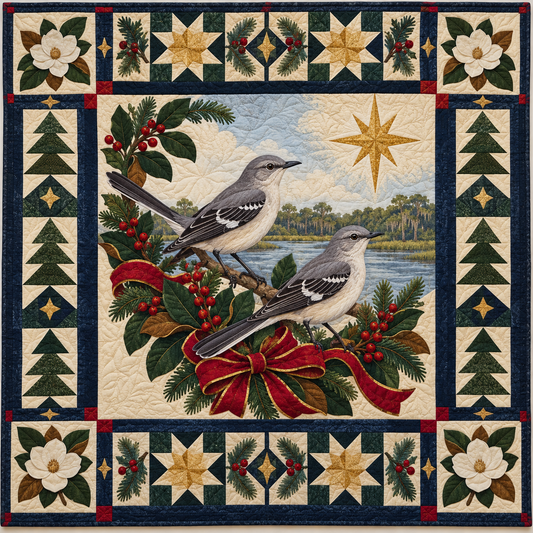 Mockingbird Magnolia Morning Christmas Star TD271026118 Quilt Blanket — original design
