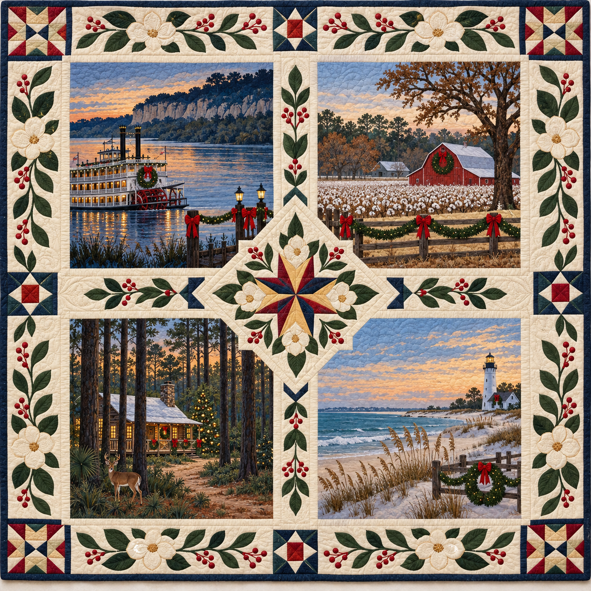 Mississippi Christmas Windows TD271026120 Quilt Blanket — original design