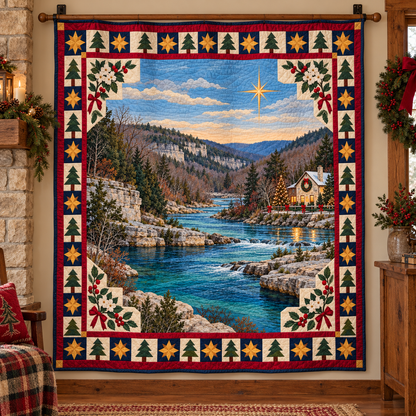 Hawthorn Springwater Christmas Eve TD271026121 Quilt Blanket — hanging mockup