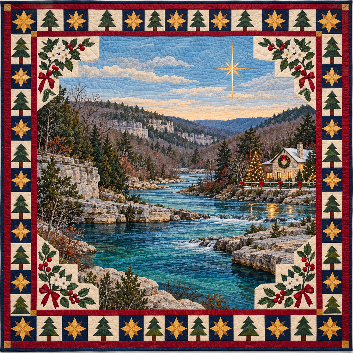 Hawthorn Springwater Christmas Eve TD271026121 Quilt Blanket — original design