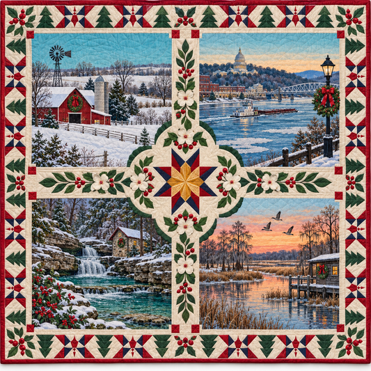 Missouri Christmas Windows TD271026125 Quilt Blanket — original design