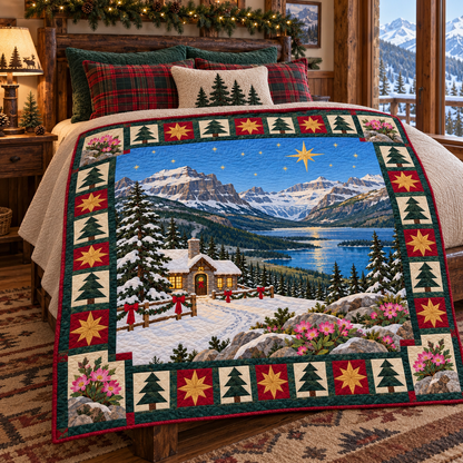 Bitterroot Big Sky Christmas Eve TD271026126 Quilt Blanket — bed mockup