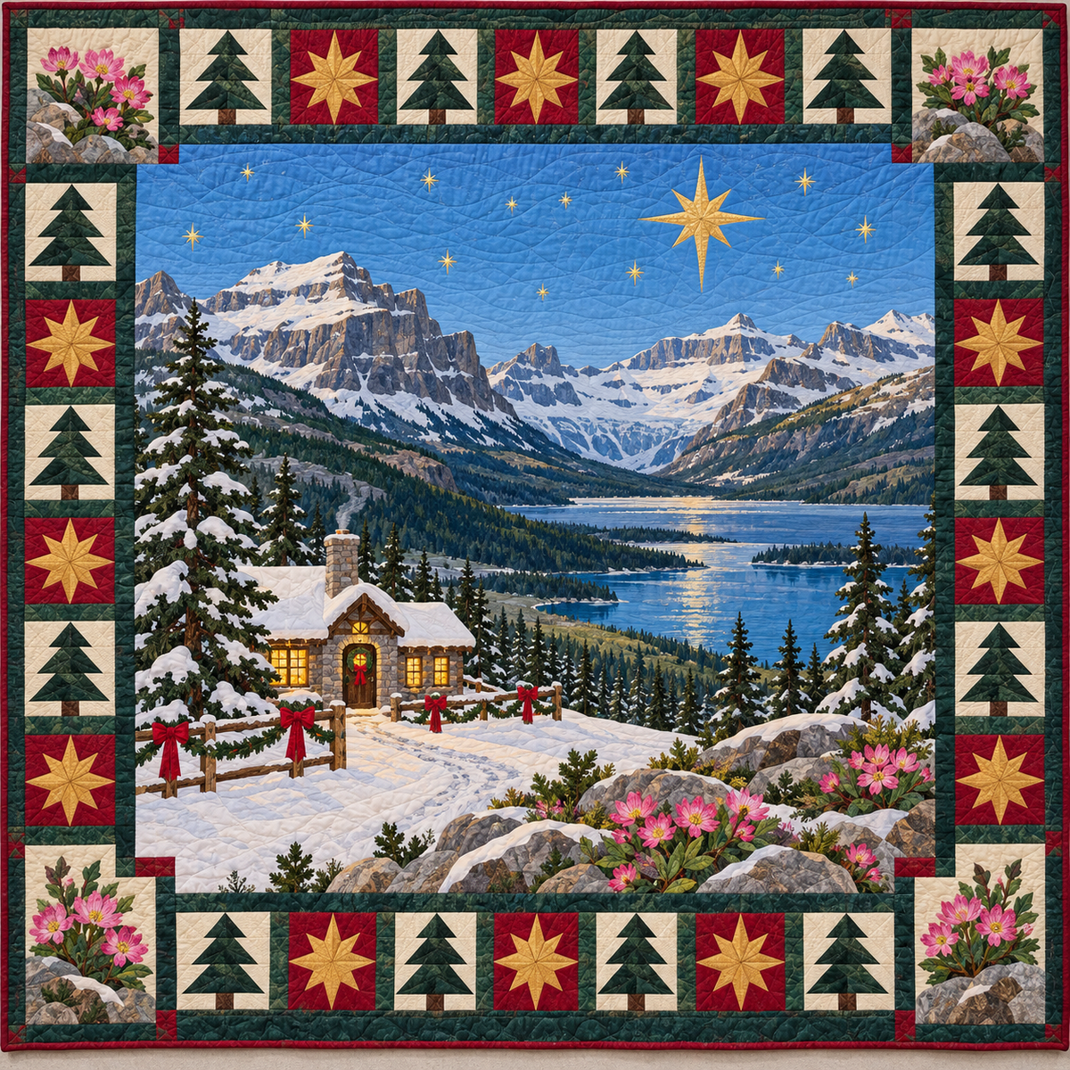 Bitterroot Big Sky Christmas Eve TD271026126 Quilt Blanket — original design