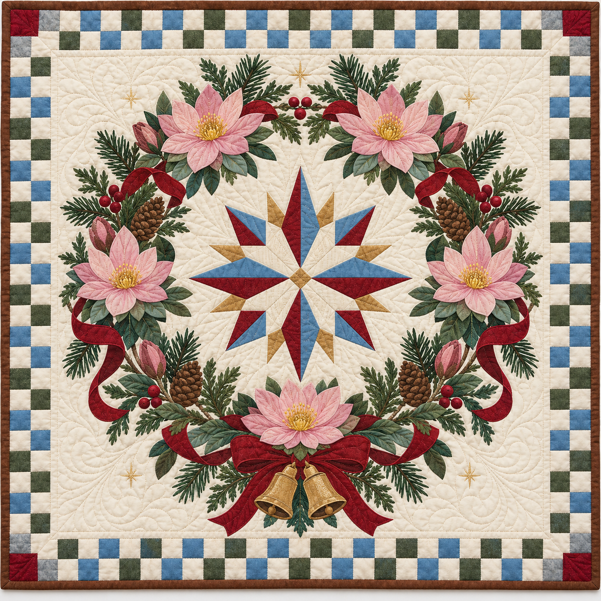 Bitterroot Christmas Wreath TD271026127 Quilt Blanket — original design