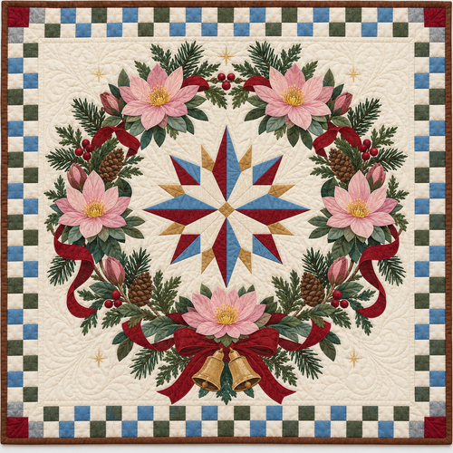 Bitterroot Christmas Wreath TD271026127 Quilt Blanket — original design