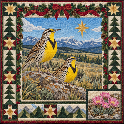 Meadowlark under Big Sky Christmas Star TD271026128 Quilt Blanket — original design