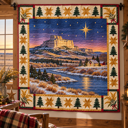 Goldenrod Bluff Horizon Christmas Eve TD271026131 Quilt Blanket — hanging mockup