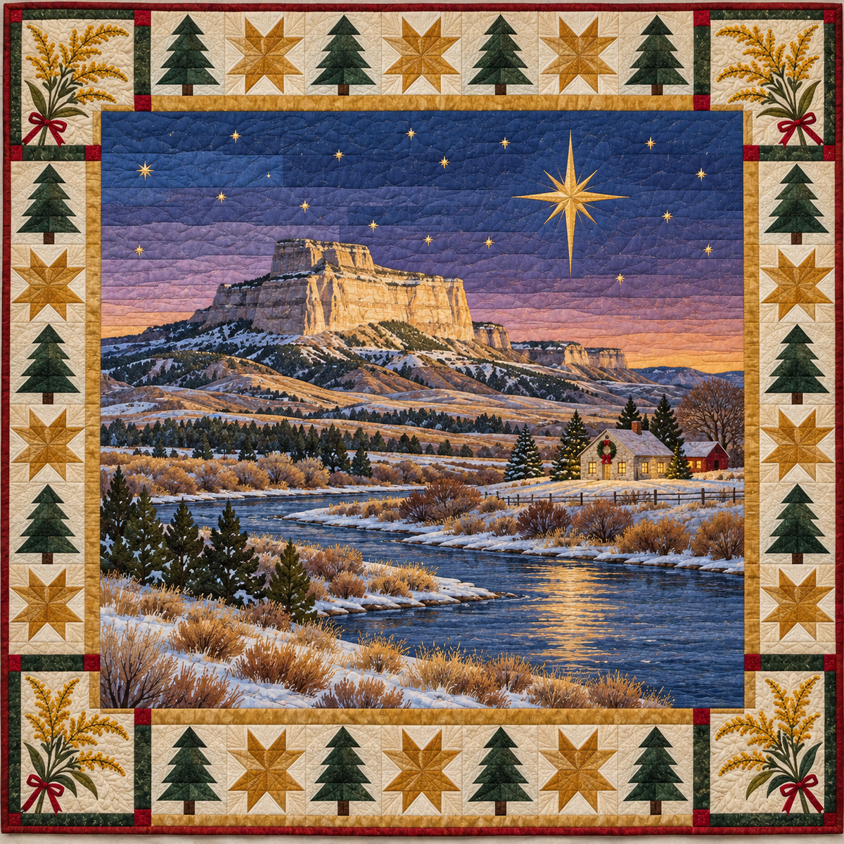 Goldenrod Bluff Horizon Christmas Eve TD271026131 Quilt Blanket — original design
