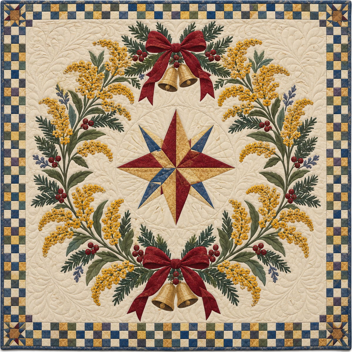 Goldenrod Christmas Wreath TD271026132 Quilt Blanket — original design
