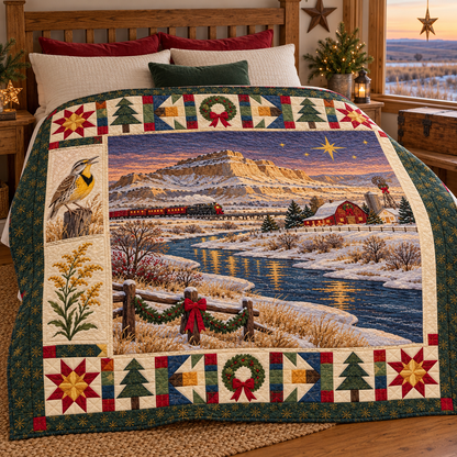 Platte Passage Christmas Homecoming TD271026134 Quilt Blanket — bed mockup