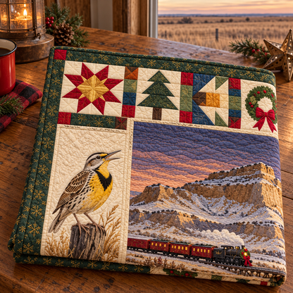 Platte Passage Christmas Homecoming TD271026134 Quilt Blanket — folded mockup