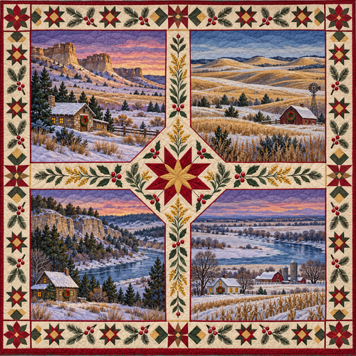 Nebraska Christmas Windows TD271026135 Quilt Blanket — original design