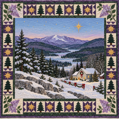 Lilac Mountain Quiet Christmas Eve TD271026141 Quilt Blanket — original design