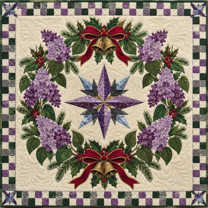 Purple lilac Christmas Wreath TD271026142 Quilt Blanket — original design