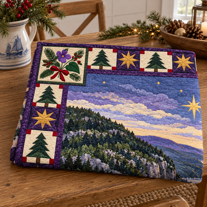 Violet Pine and Tide Christmas Eve TD271026146 Quilt Blanket — folded mockup