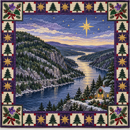 Violet Pine and Tide Christmas Eve TD271026146 Quilt Blanket — original design