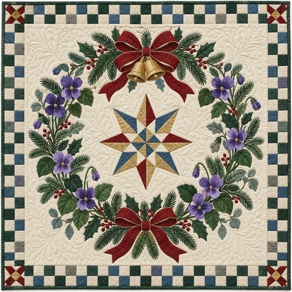 Violet Christmas Wreath TD271026147 Quilt Blanket — original design