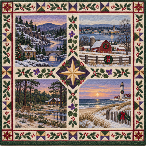 New Jersey Christmas Windows TD271026150 Quilt Blanket — original design