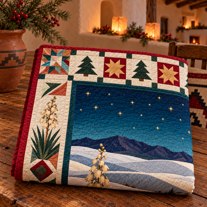 Yucca Moon Sands Christmas Eve TD271026151 Quilt Blanket — folded mockup