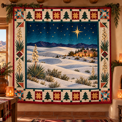 Yucca Moon Sands Christmas Eve TD271026151 Quilt Blanket — hanging mockup