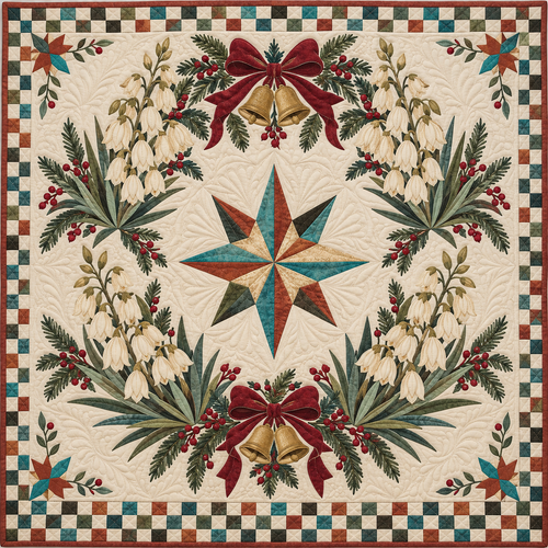 Yucca blossom Christmas Wreath TD271026152 Quilt Blanket — original design
