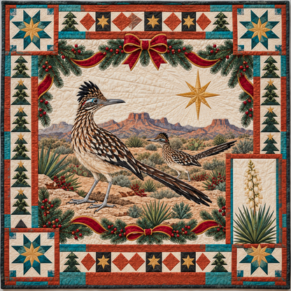 Roadrunner and Yucca Christmas Star TD271026153 Quilt Blanket — original design