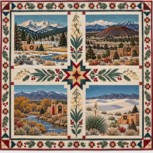 New Mexico Christmas Windows TD271026155 Quilt Blanket — original design