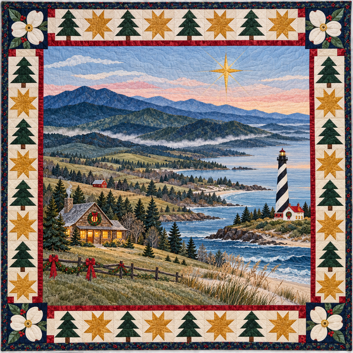 Dogwood Ridge to Sound Christmas Eve TD271026161 Quilt Blanket — original design