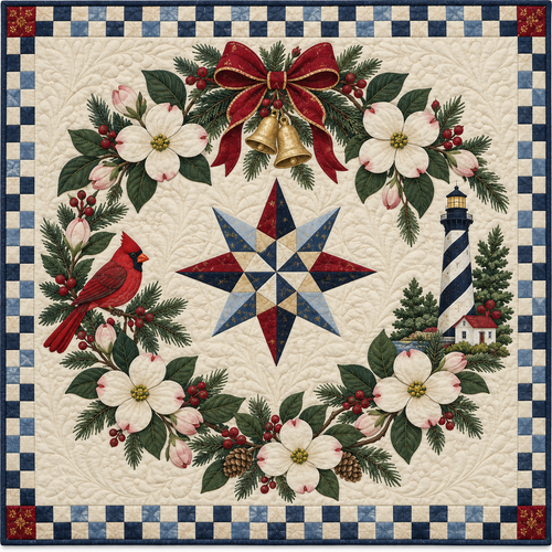 Flowering dogwood Christmas Wreath TD271026162 Quilt Blanket — original design
