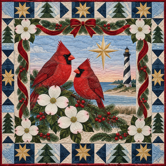 Cardinal Dogwood Dawn Christmas Star TD271026163 Quilt Blanket — original design