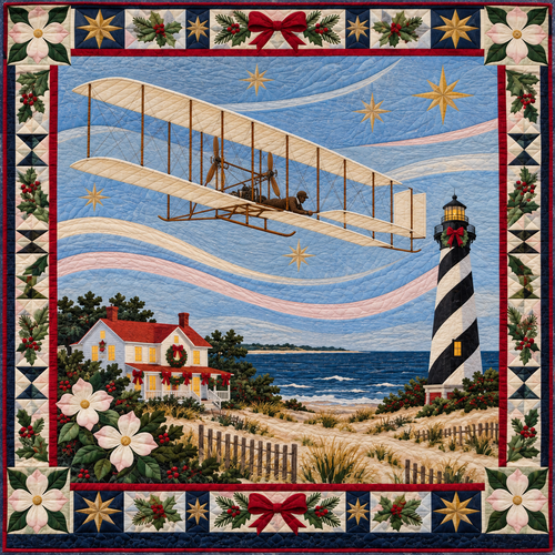 First Flight Windwork Christmas Homecoming TD271026164 Quilt Blanket — original design