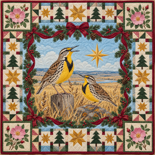 Meadowlark Prairie Rose Christmas Star TD271026168 Quilt Blanket — original design
