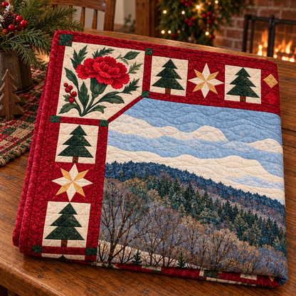 Carnation Riverways Christmas Eve TD271026171 Quilt Blanket — folded mockup