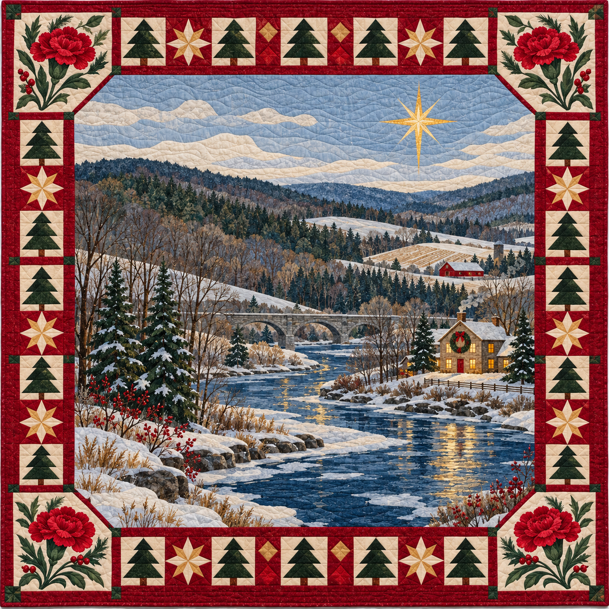 Carnation Riverways Christmas Eve TD271026171 Quilt Blanket — original design