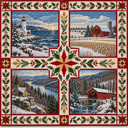 Ohio Christmas Windows TD271026175 Quilt Blanket — original design
