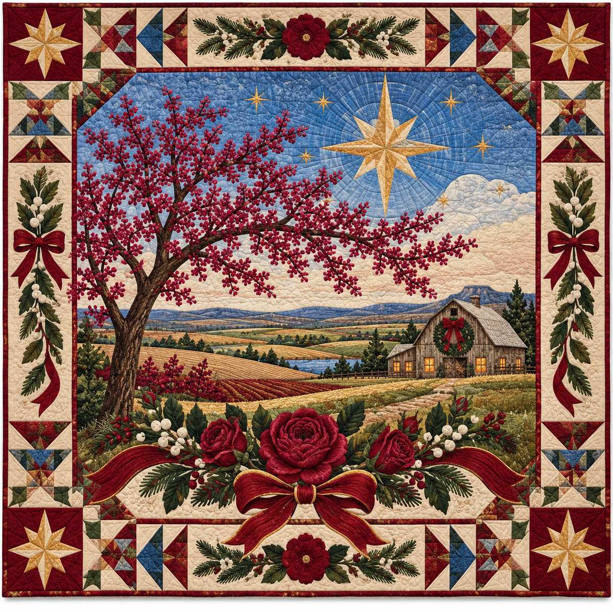 Redbud and Labor Christmas Homecoming TD271026179 Quilt Blanket — original design
