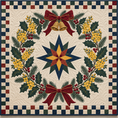 Oregon grape Christmas Wreath TD271026182 Quilt Blanket — original design