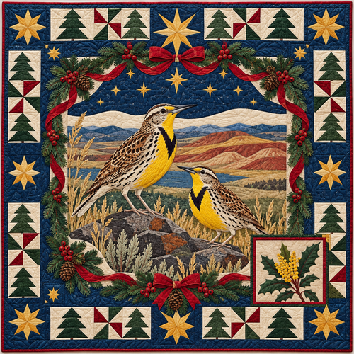 Meadowlark Painted Hills Christmas Star TD271026183 Quilt Blanket — original design