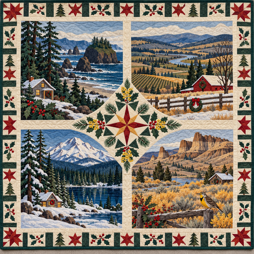 Oregon Christmas Windows TD271026185 Quilt Blanket — original design