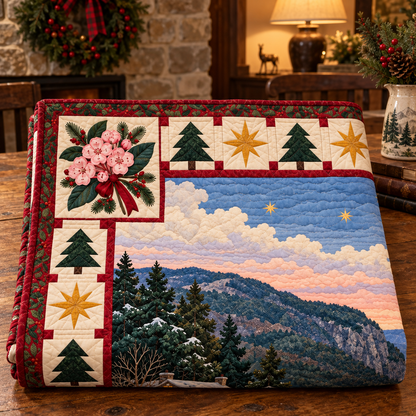 Laurel Ridgework Christmas Eve TD271026186 Quilt Blanket — folded mockup