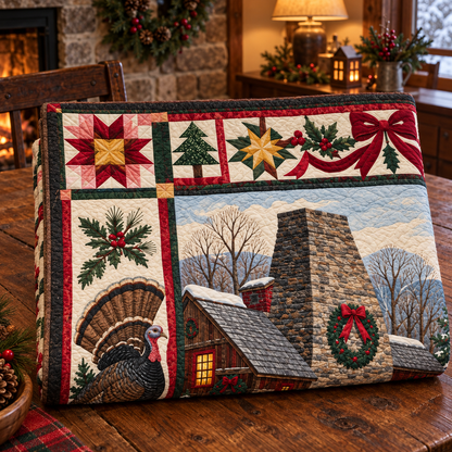 Keystone Iron and Rail Christmas Homecoming TD271026189 Quilt Blanket — folded mockup