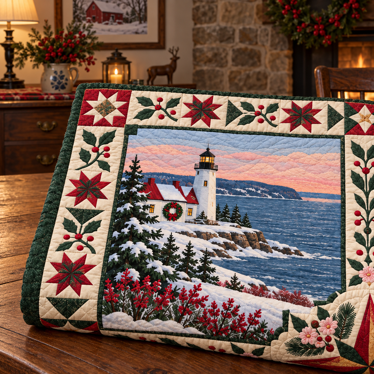 Pennsylvania Christmas Windows TD271026190 Quilt Blanket — folded mockup