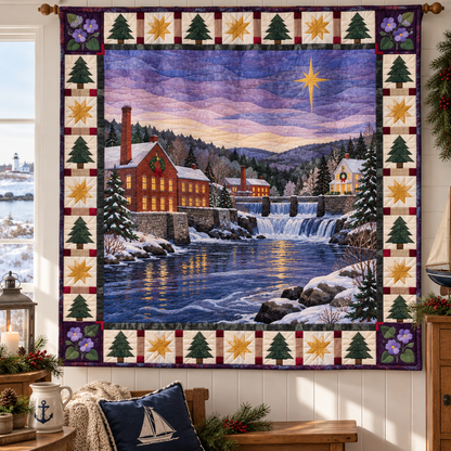 Violet Millstream Christmas Eve TD271026191 Quilt Blanket — hanging mockup