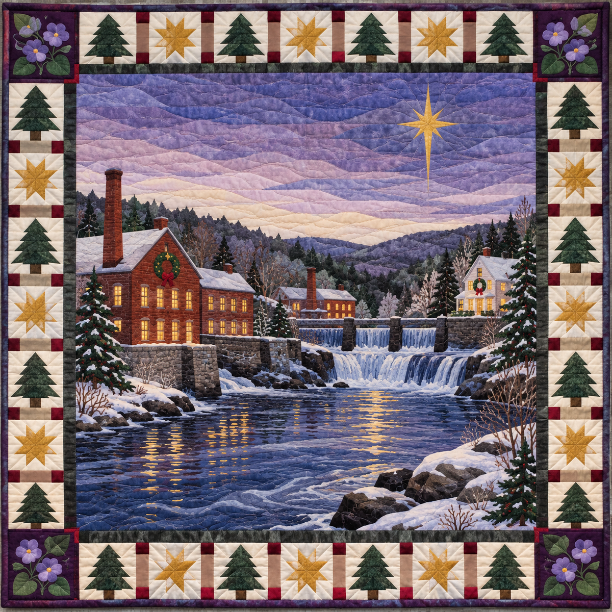 Violet Millstream Christmas Eve TD271026191 Quilt Blanket — original design