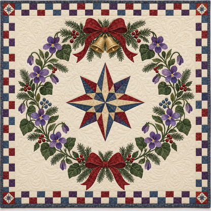 Violet Christmas Wreath TD271026192 Quilt Blanket — original design