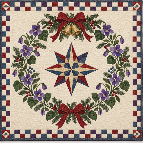 Violet Christmas Wreath TD271026192 Quilt Blanket — original design