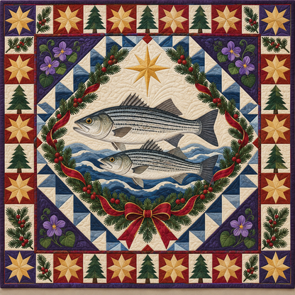Striped Bass Tide Christmas Star TD271026193 Quilt Blanket — original design
