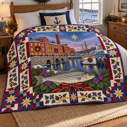Hope Harbor Christmas Homecoming TD271026194 Quilt Blanket — bed mockup