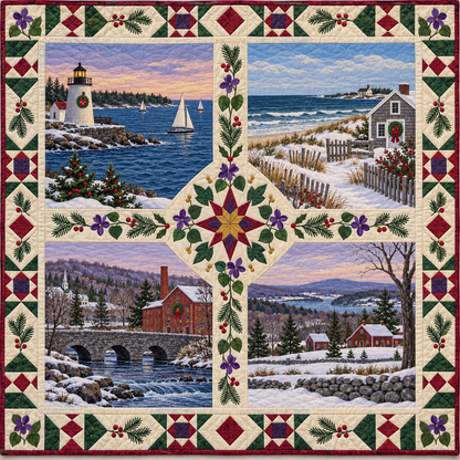 Rhode Island Christmas Windows TD271026195 Quilt Blanket — original design