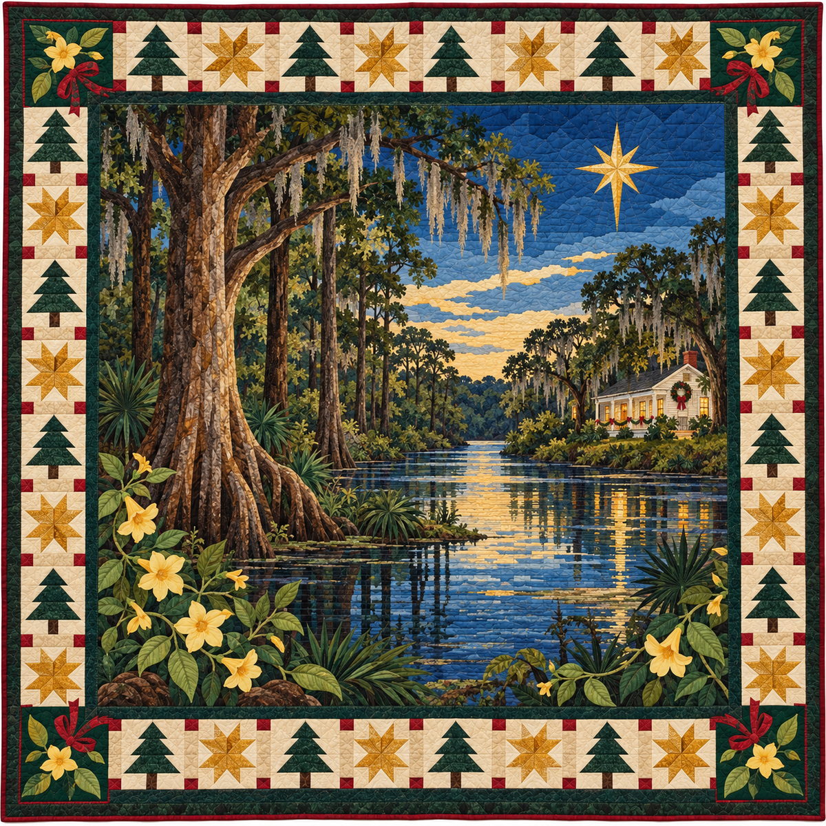 Jessamine Lowland Light Christmas Eve TD271026196 Quilt Blanket — original design